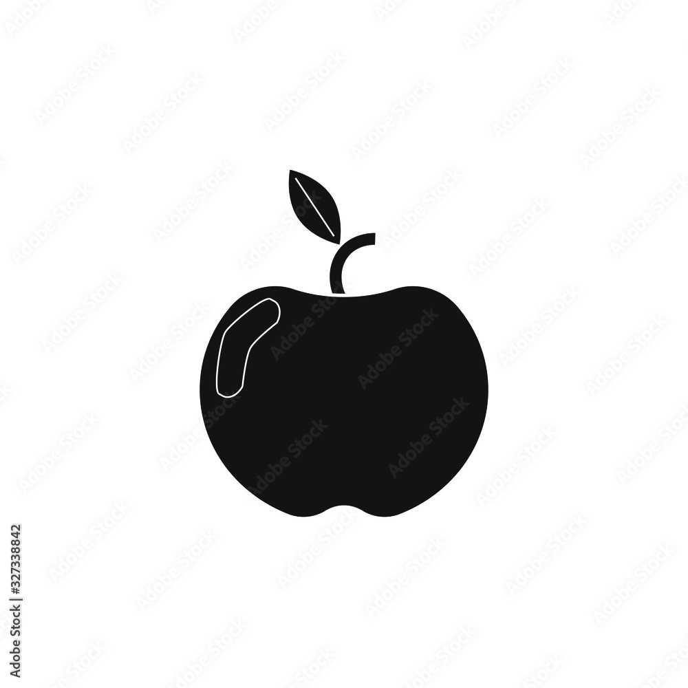 apple vector icon on white background apple vector icon on white background