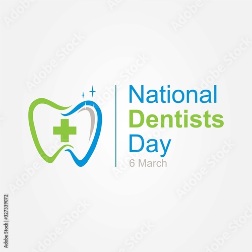 National Dentists Day 6 March sign, symbol, and logo. Vector illustration. photo