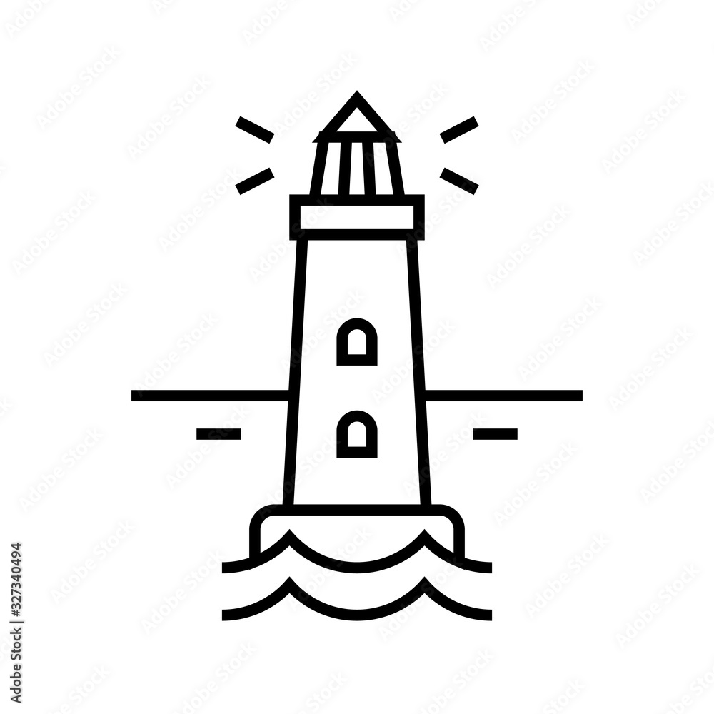 Lighthouse line icon, concept sign, outline vector illustration, linear symbol.