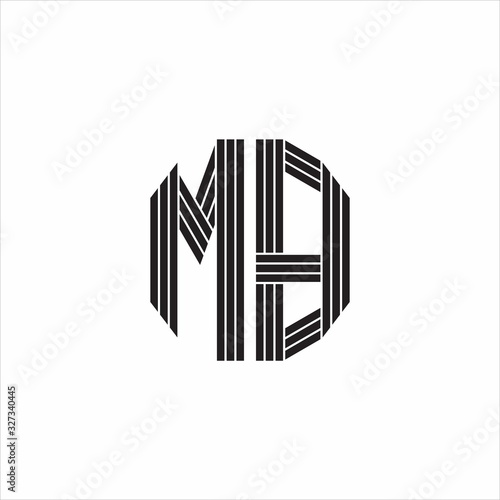 MB MLogo monogram outline style linked isolated on white background photo