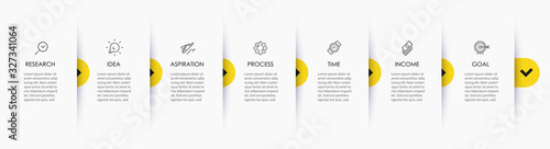 Vector Infographic design with icons and  7 options or steps. Infographics for business concept. Can be used for presentations banner, workflow layout, process diagram, flow chart, info graph