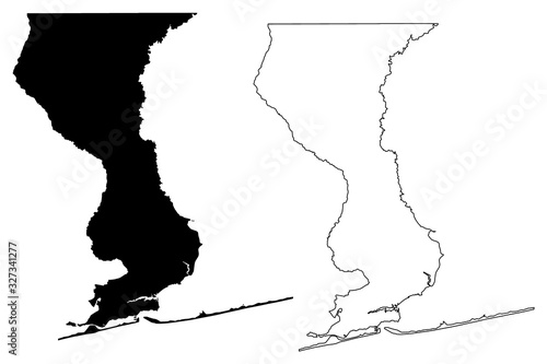 Escambia County, Florida (U.S. county, United States of America,USA, U.S., US) map vector illustration, scribble sketch Escambia map photo