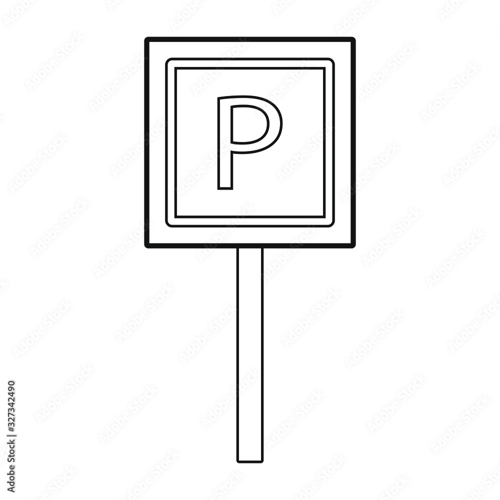 Fototapeta premium parking sign white background, icon vector