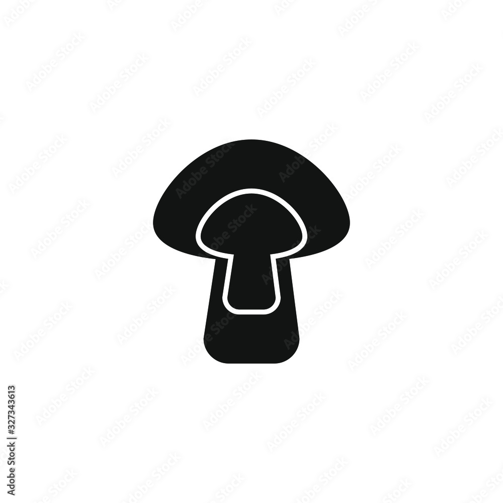 mushroom white background, icon vector
