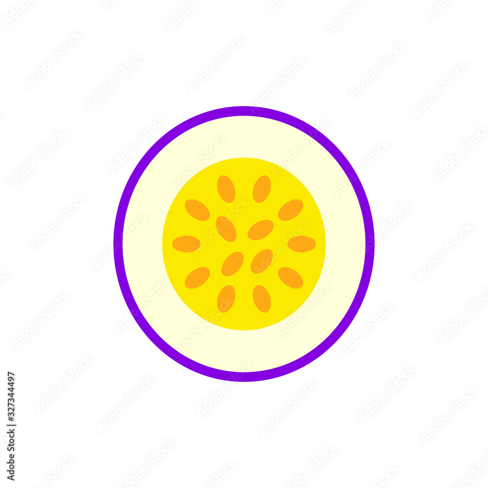 Fototapeta premium passion fruit white background, vector icon