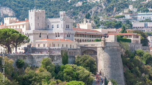 Obraz na plátne Prince's Palace of Monaco timelapse with observation deck - It is the official residence of the Prince of Monaco