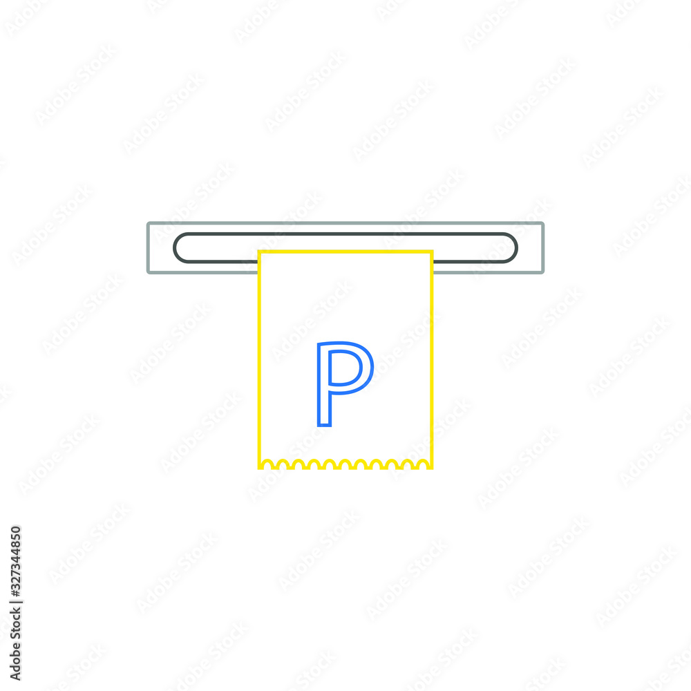 parking ticket white background, icon vector parking ticket white background, icon vector