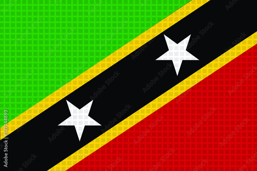 Saint Kitts and Nevis Flag Vector, Square Pattern, Illustration Background.