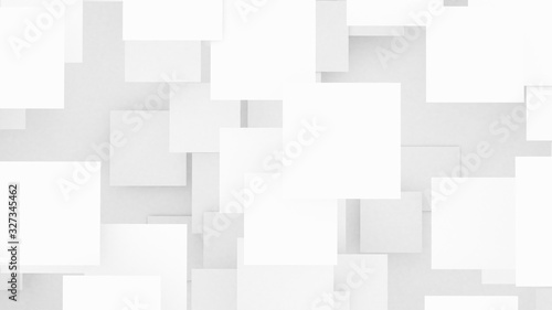 Slika na platnu Abstract overlapping blank white squares background 3d illustration