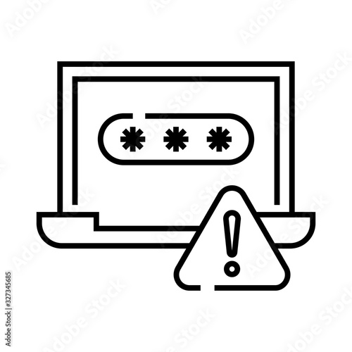 Invalid password line icon, concept sign, outline vector illustration, linear symbol.
