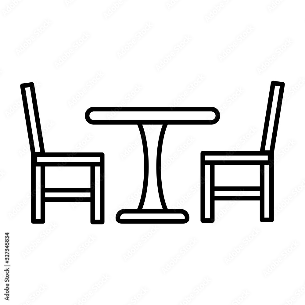 Dinner table icon vector sign and symbols Dinner table icon vector sign and symbols