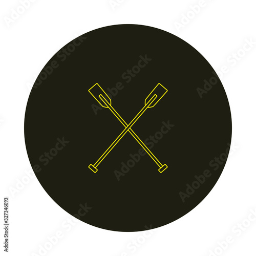 boat rowing white background, icon vector