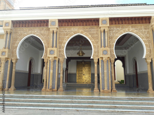 Entrance of the Mohammed Six mosque in Oujda in Morocco photo