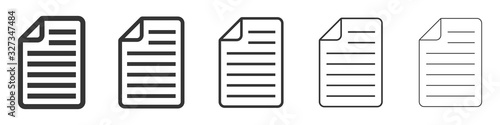 Paper documents icons. Linear File icons.