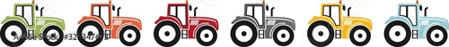 Coloured icon of a tractor for agriculture