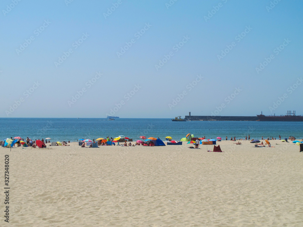 Porto, Portugal: Praia de Matosinhos beach. Porto, Portugal: Praia de Matosinhos beach.