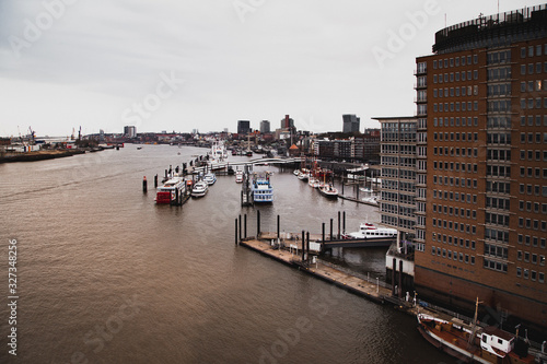 in Hamburg, Germany. the harbour