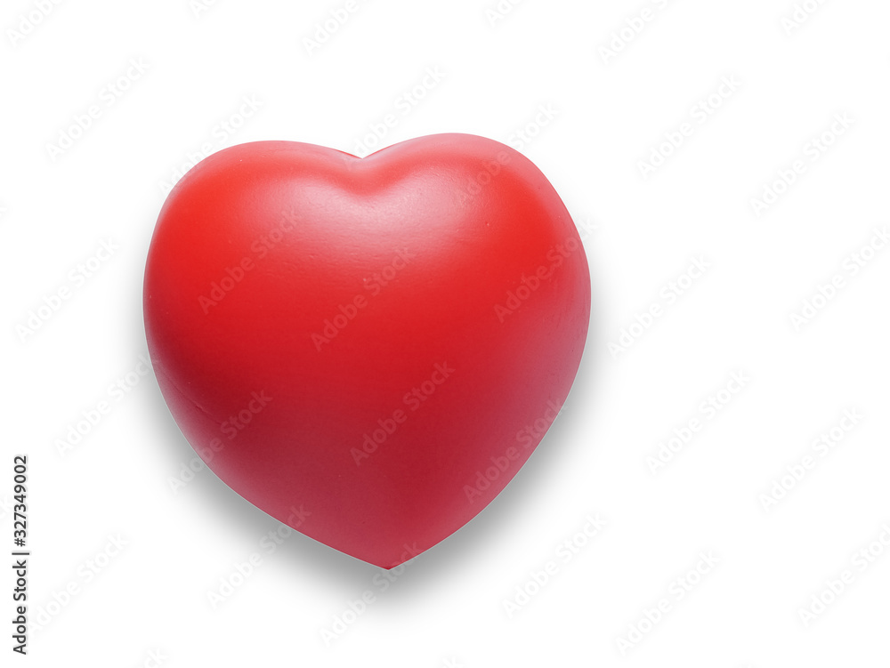 Red heart symbol of love on white background. Isolated. Concept Valentine, medicine care.
