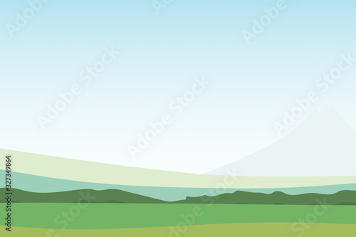Blue sky and mountains and grassland with copy space for you product.