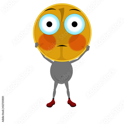 Emoticon emoji Faccina arrossita con omino stilizzato