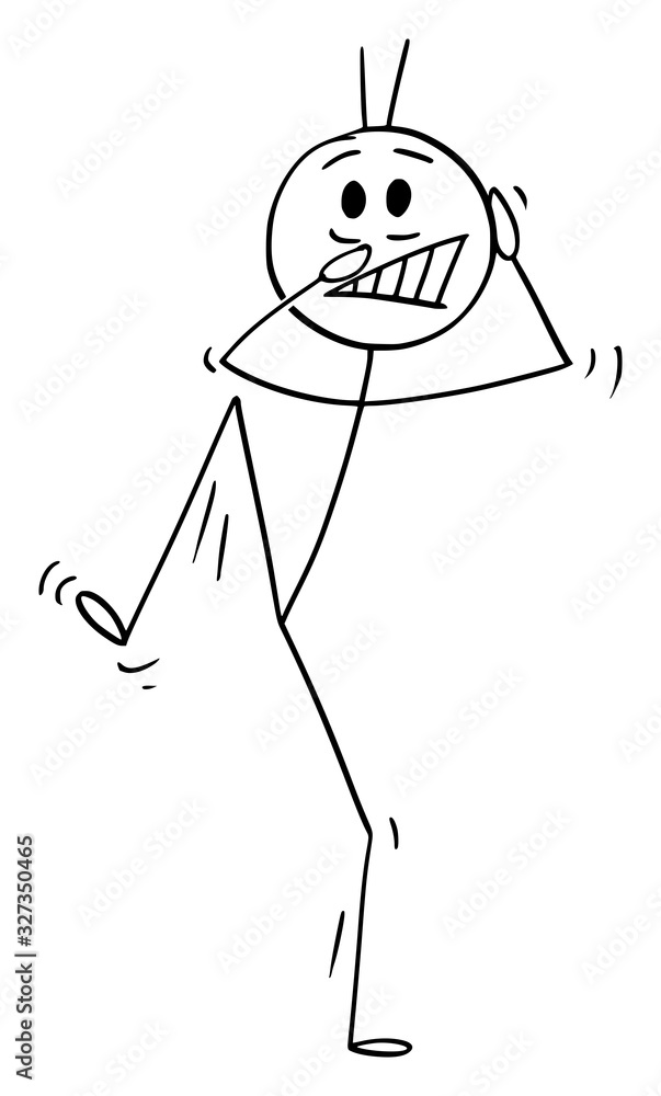 Vector Cartoon Stick Figure Drawing Conceptual Illustration Of Shocked