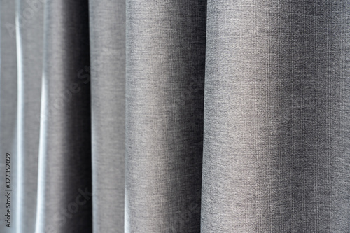 Close up of modern luxury grey surface of linen texture background, use to make curtain for interior decoration