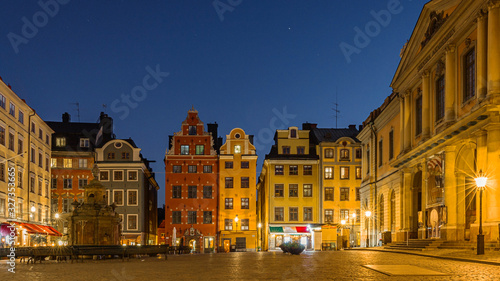 Blue Hour in Stortorget square in Gamla Stan in Stockholm