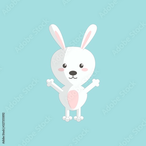 Cute cartoon rabbit with standing pose