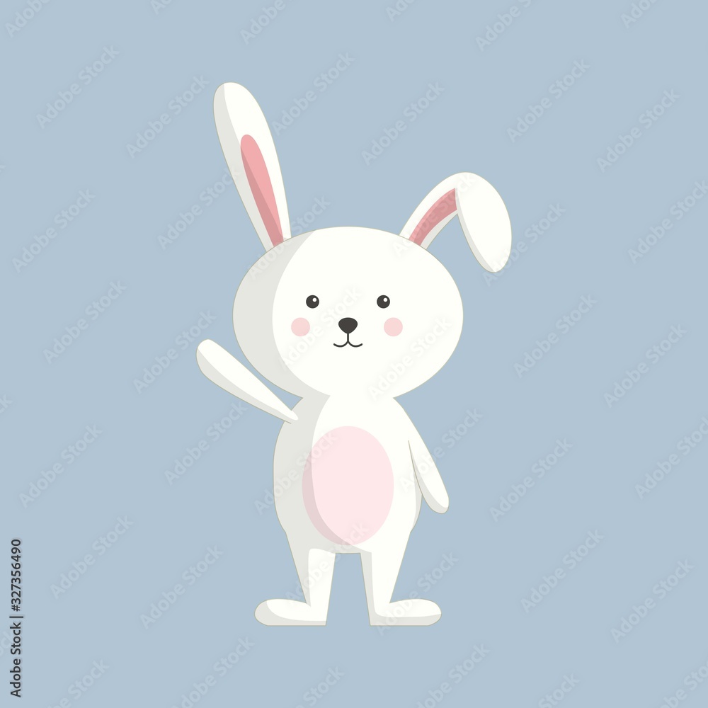 Cute cartoon rabbit with standing pose Cute cartoon rabbit with standing pose