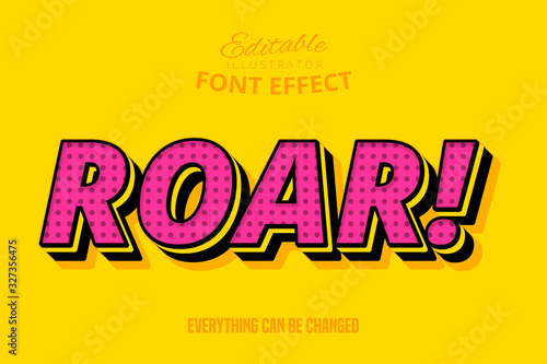 Roar! text, editable font effect