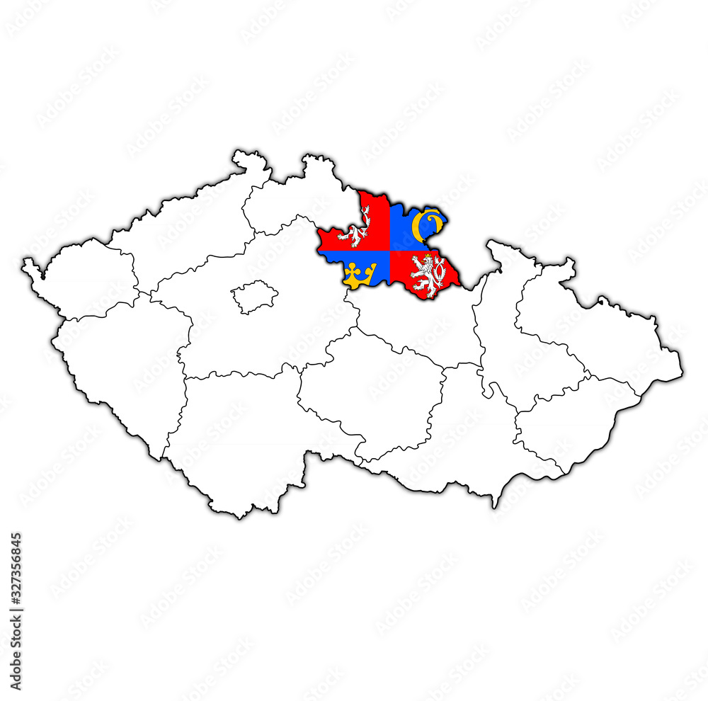 Fototapeta premium hradec kralove region on administration map of Czech Republic