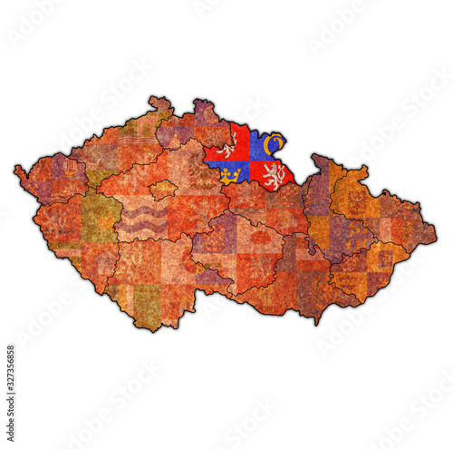 hradec kralove region on administration map of Czech Republic