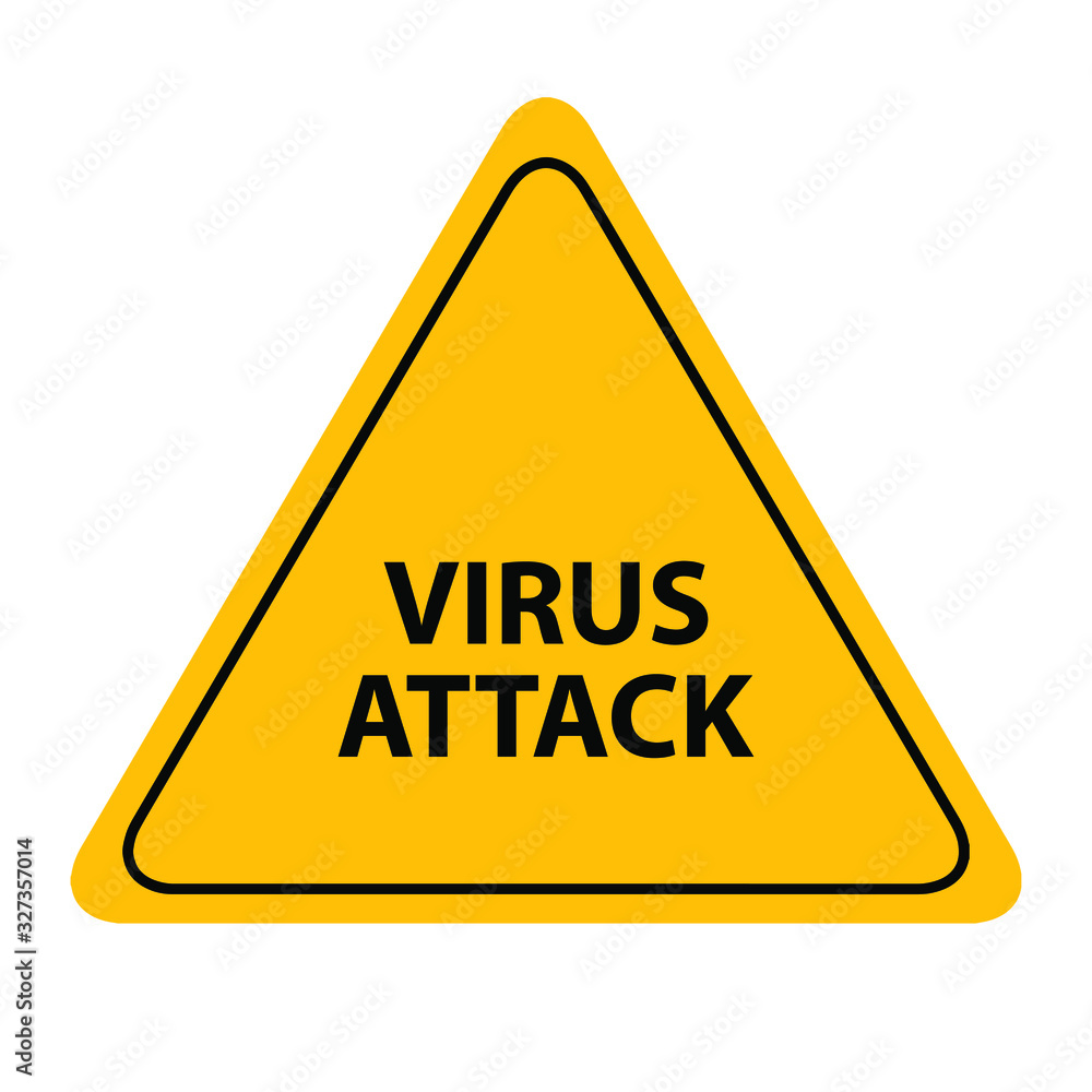 virus attack sign on white background virus attack sign on white background
