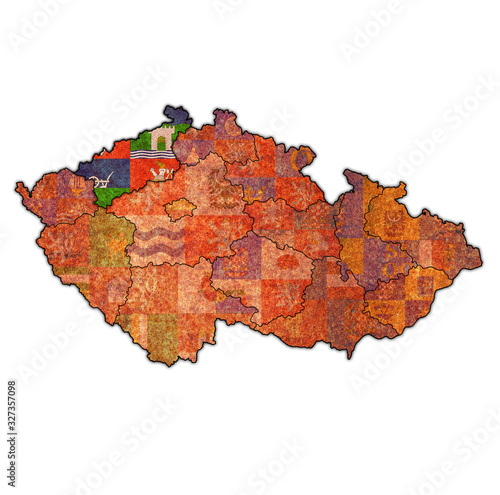 Usti nad labem region on administration map of Czech Republic photo