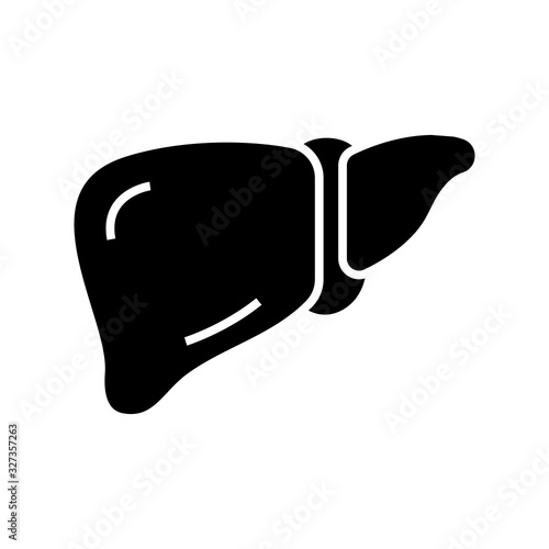 Hepatic black icon, concept illustration, vector flat symbol, glyph sign.