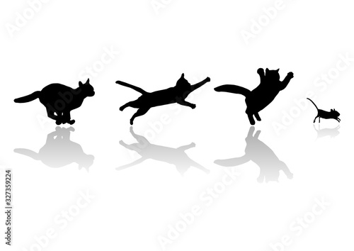 Cats chasing mouse, vector file
