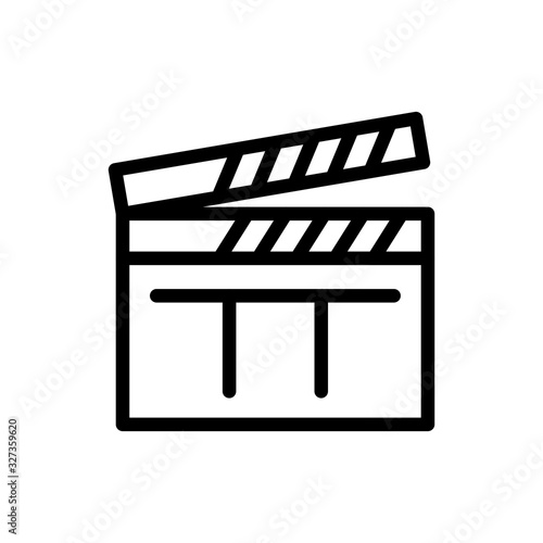 Movie clapper icon line style