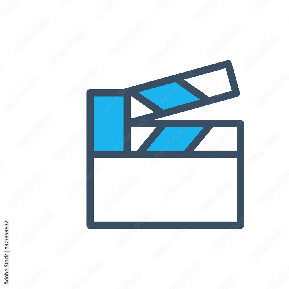 Movie clapper icon filled outline style Movie clapper icon filled outline style