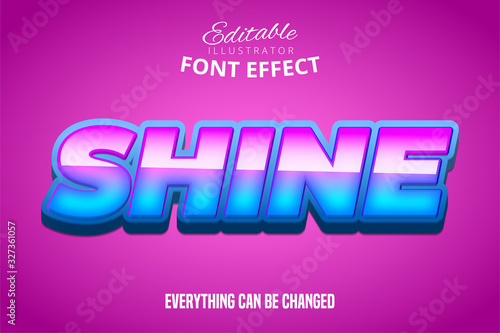 Shine text, editable font effect