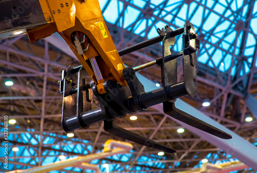 Detail of the cabin of a telescopic elevator