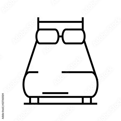 Sleeping accomodation line icon, concept sign, outline vector illustration, linear symbol.