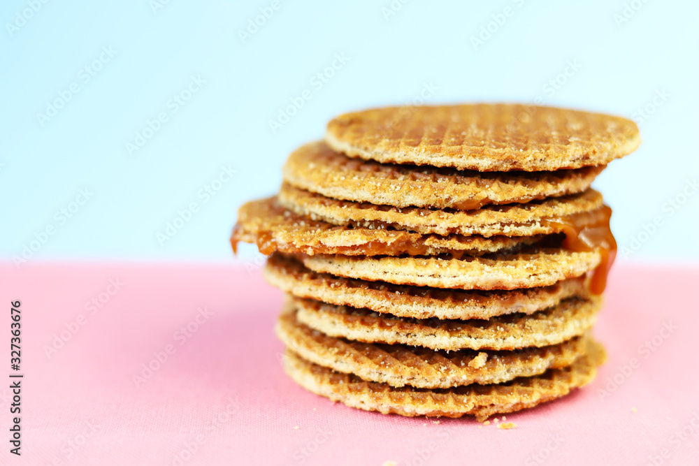 Dutch waffle called stroopwafel. Dutch waffle called stroopwafel.
