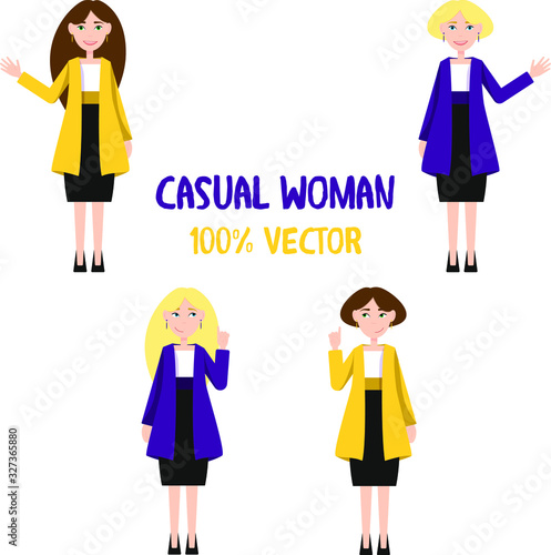 casual woman vector