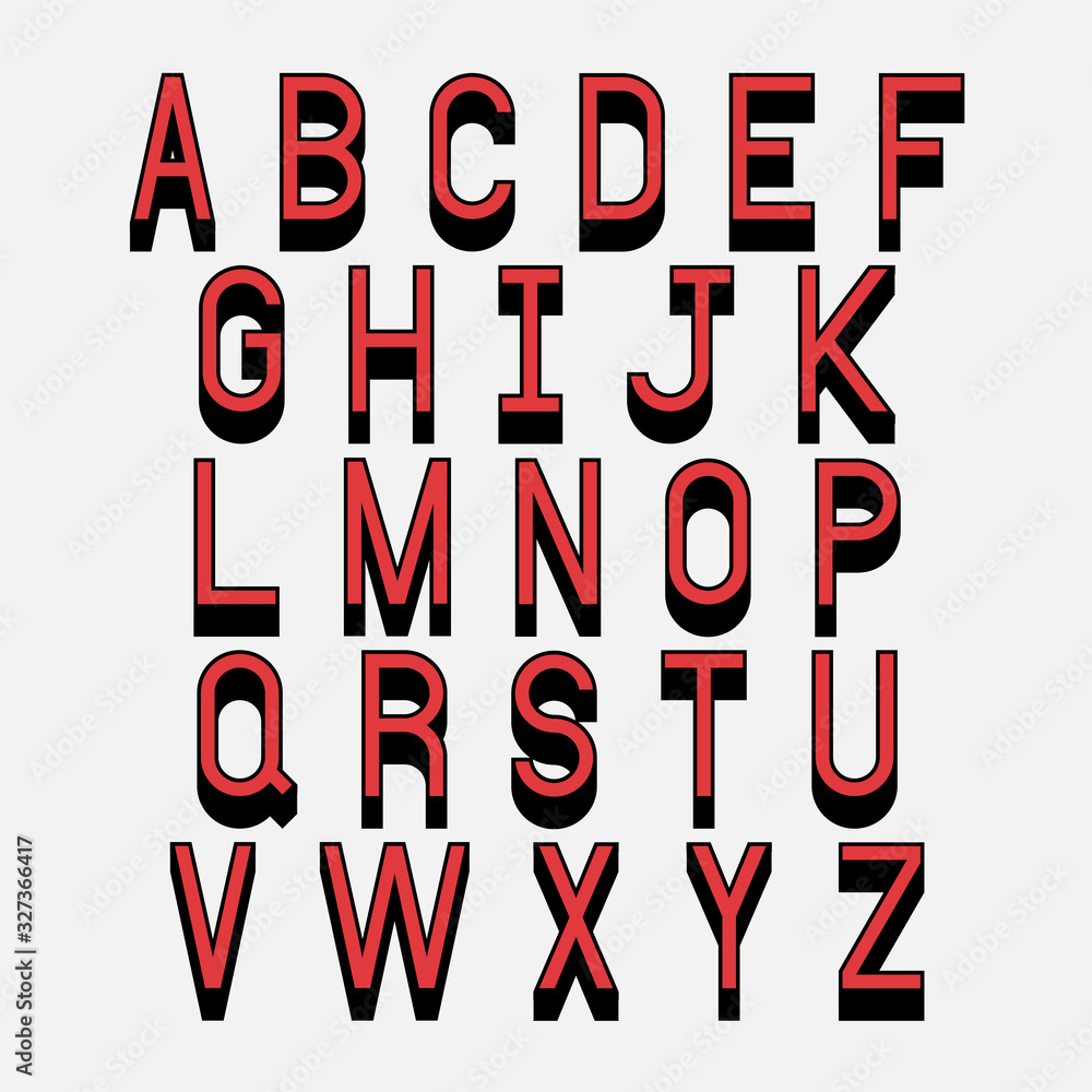 Obraz Alphabet letters with 3d isometric effect