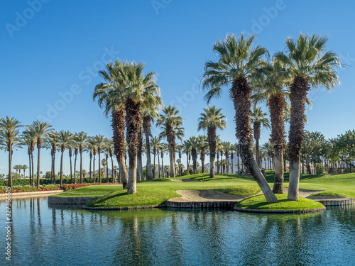 Water feature on a golf course in Palm Desert.  © Jeff Whyte