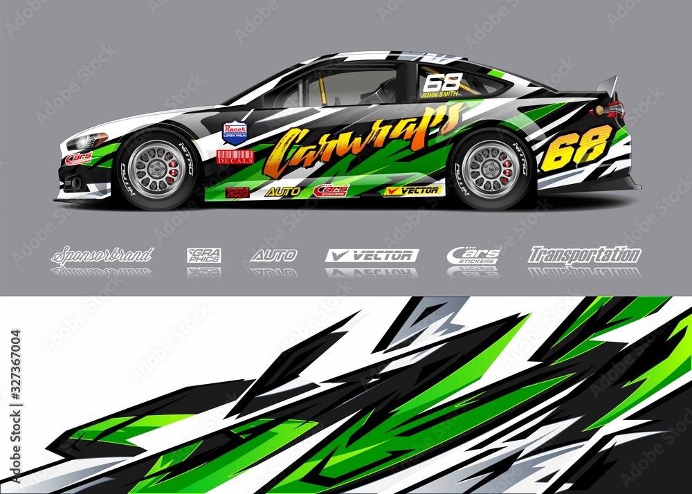 Sport car racing wrap design. vector design.