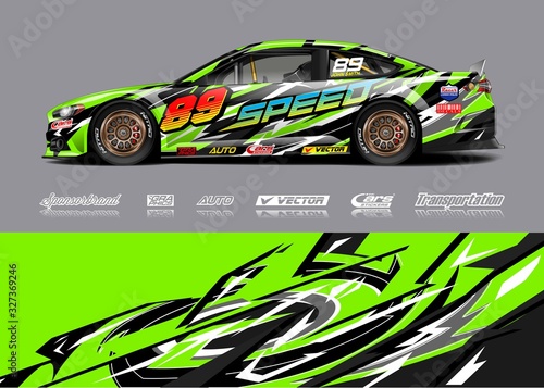 Sport car racing wrap design. vector design.