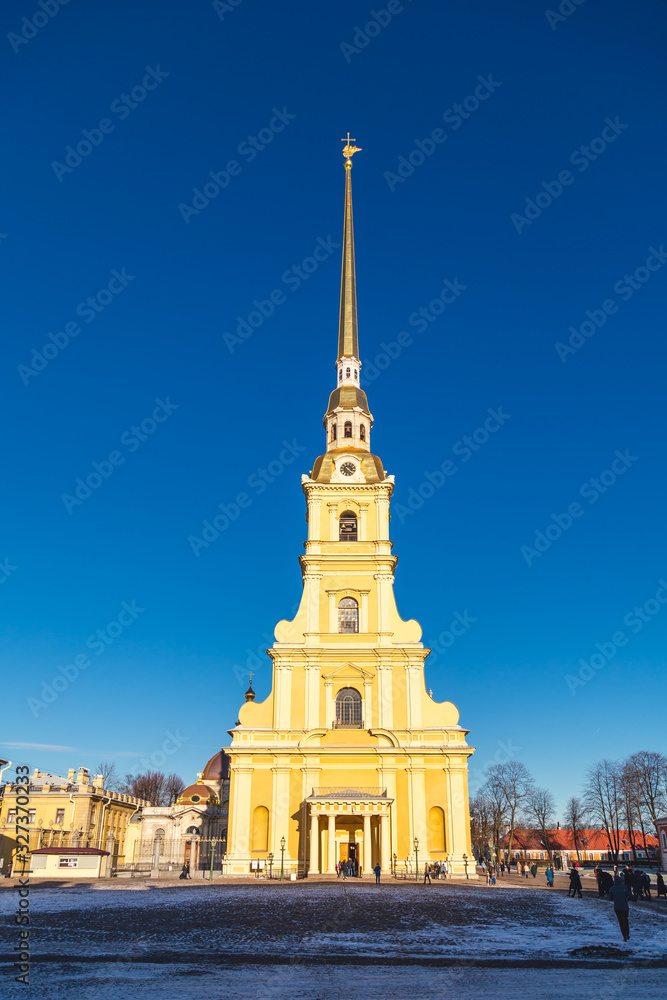 Saint Petersburg. Russia. View of the Peter and Paul Fortress in winter