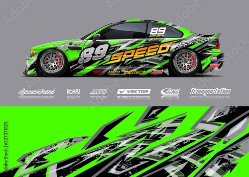 Sport car racing wrap design. vector design.