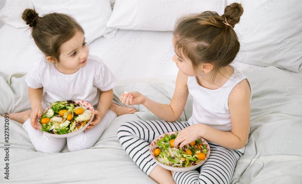 Healthy food, children eat fruits and vegetables. Healthy food, children eat fruits and vegetables.